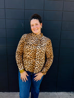 Leopard Printed Dull Satin Blouse