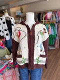 Cream and Brown Cowboy Sweater