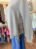 Grey Fringe Sweater