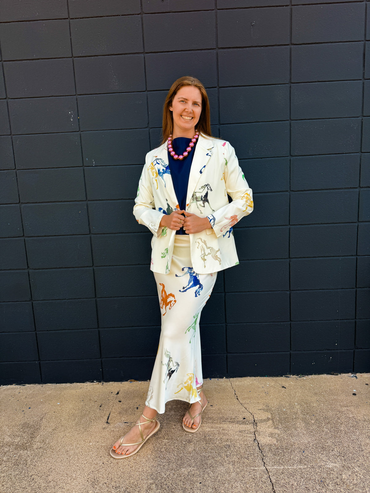 Horse Printed Blazer