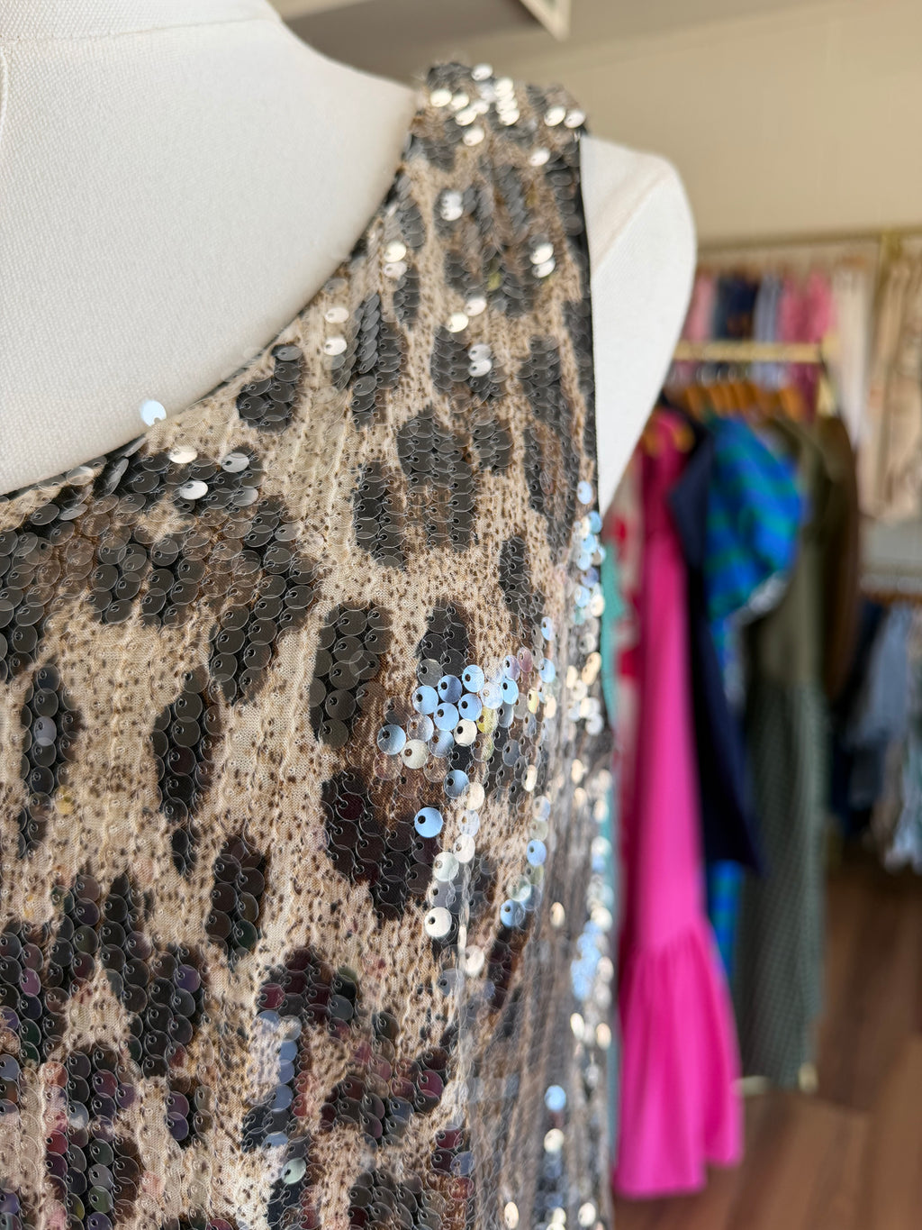 Leopard Sequin Top