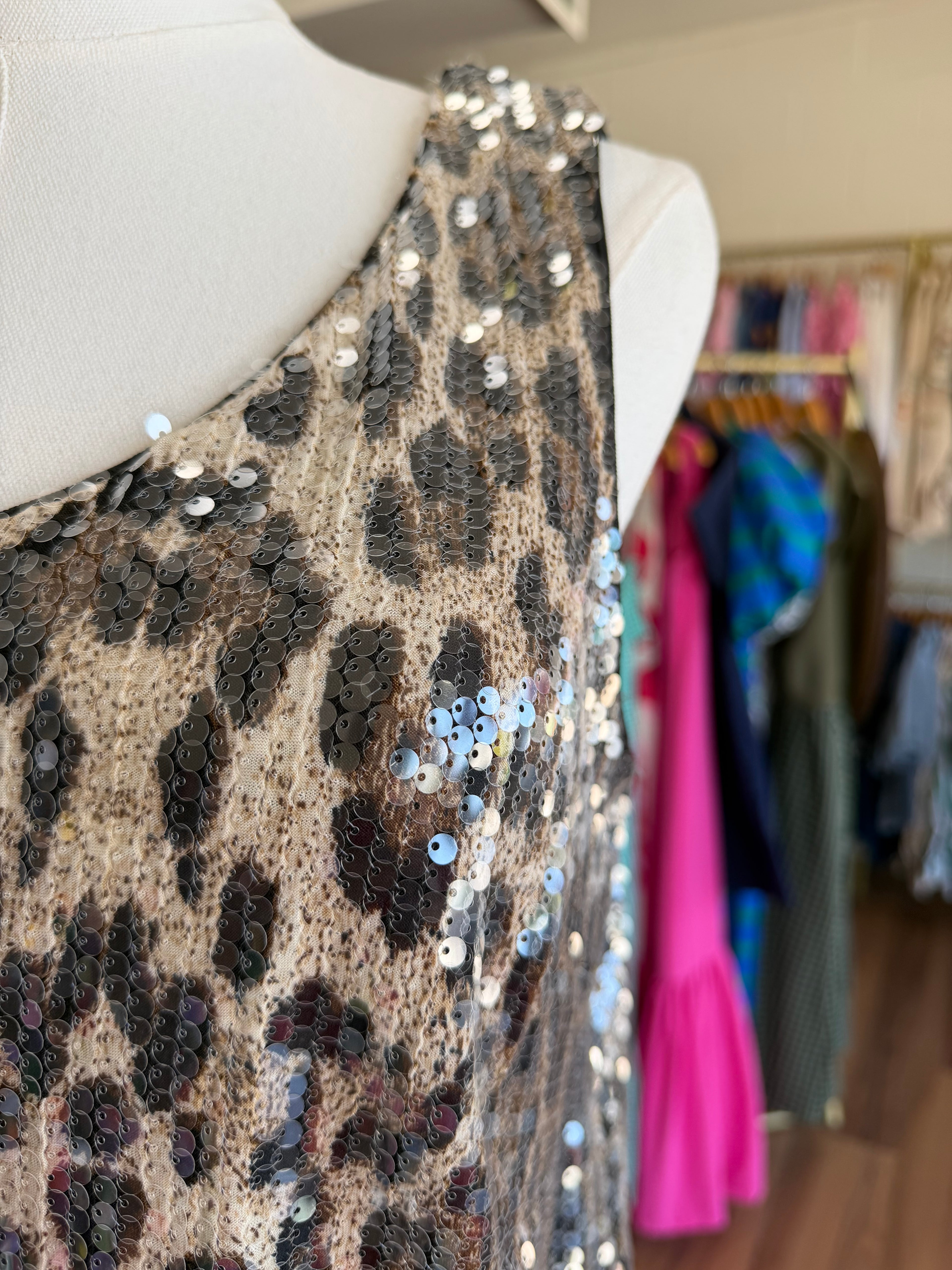 Leopard Sequin Top