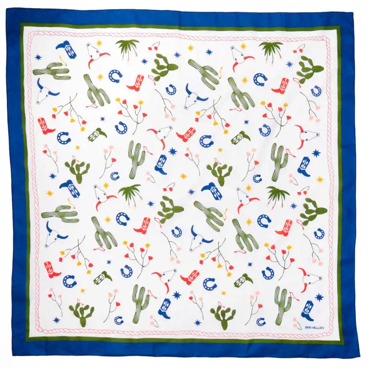 Western Print Square Scarf
