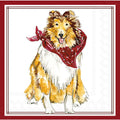 Maroon Collie Hometown Pride Paper Cocktail Napkin