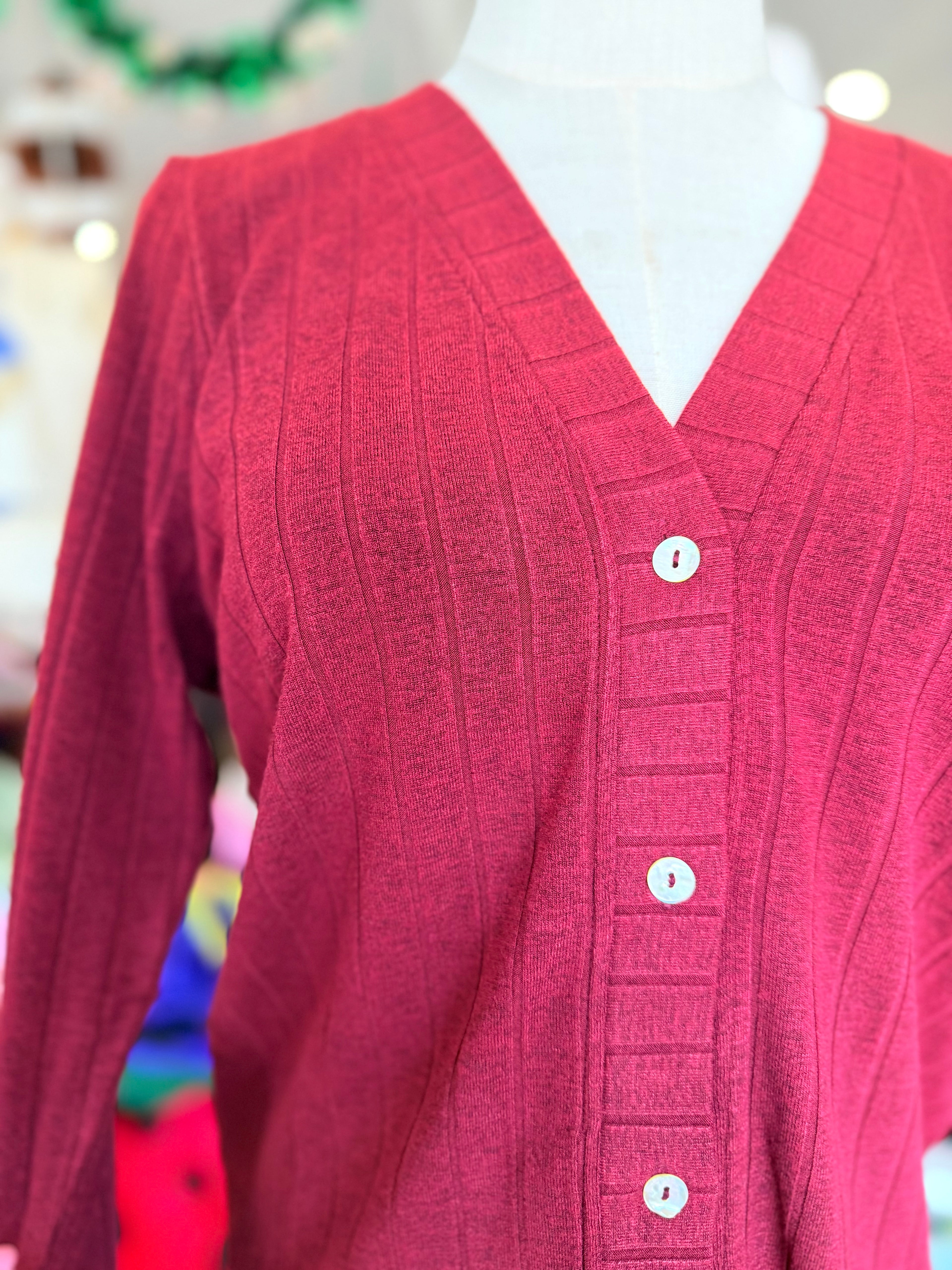 Rib Knit V Neck Shirt Cardigan
