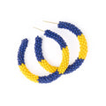 Navy Color Block Hoop Earrings