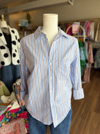 Galina Campus Blue Stripe Button Up