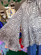 Cream Zebra Flowy Top