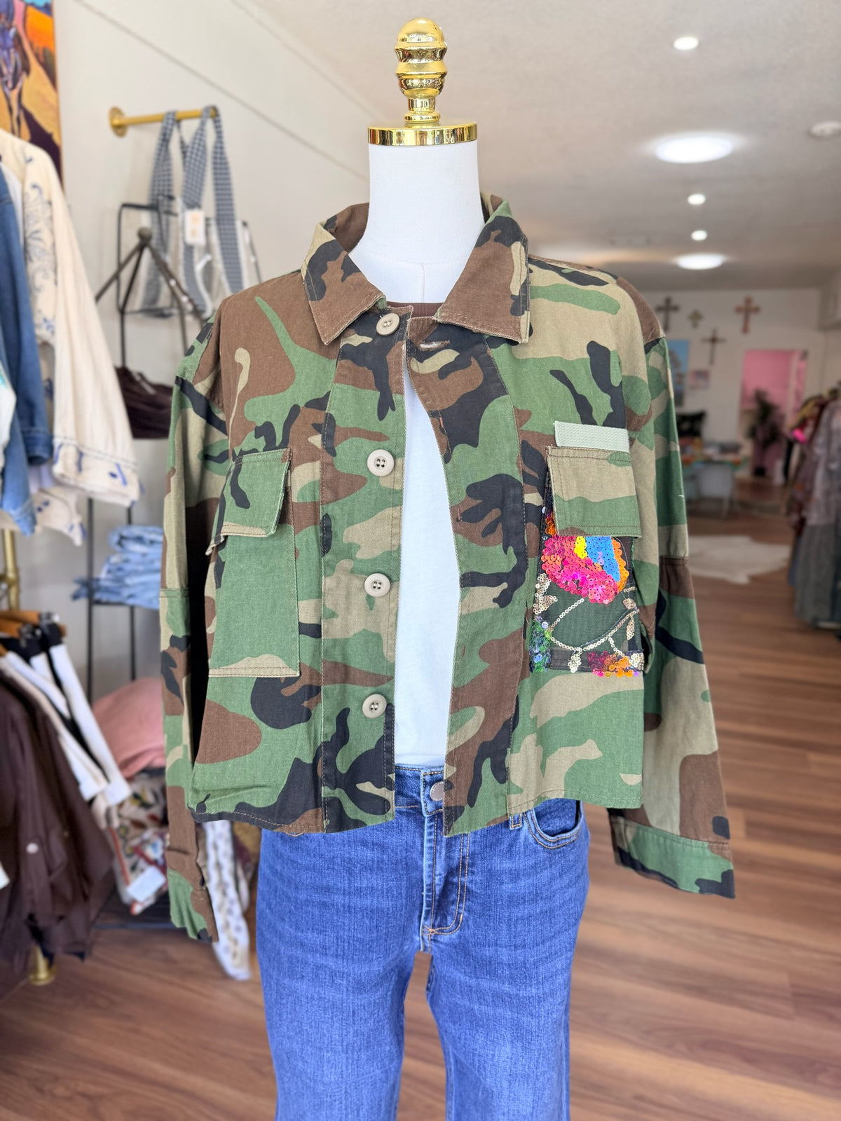 Sequin Camo Jacket