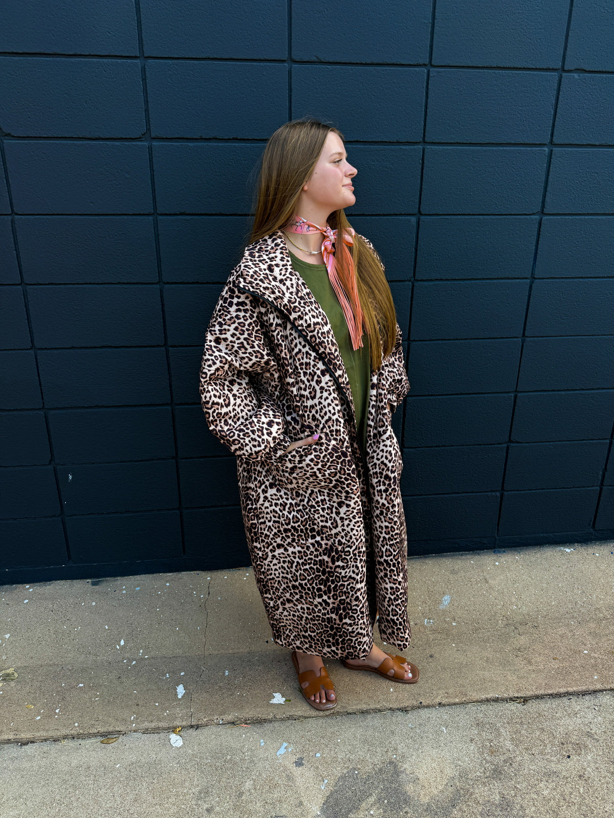 Animal Print Maxi Jacket