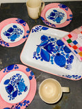 Blue & Pink Floral Tray