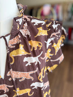 Animal print short sleeve with tassels