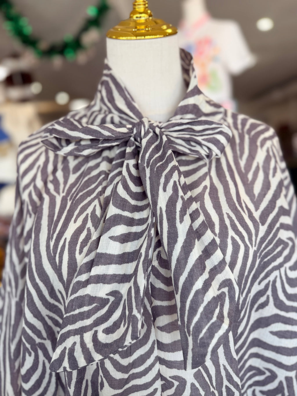 Cream Zebra Flowy Top