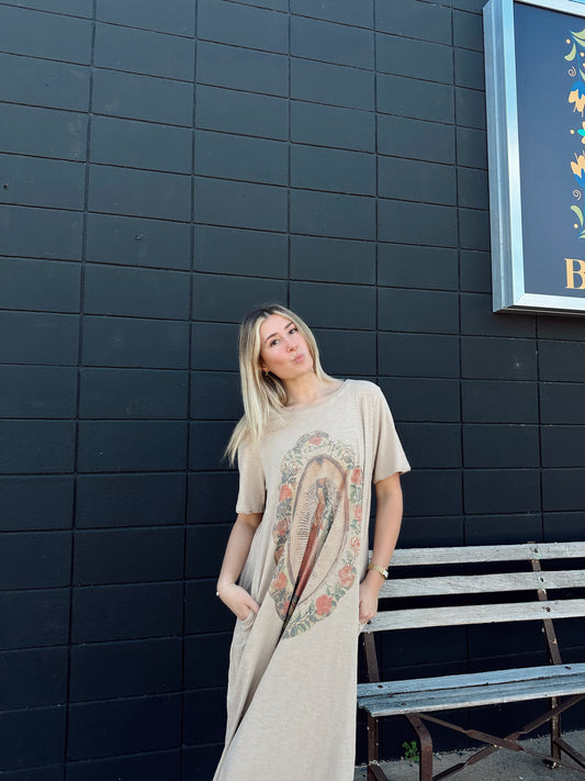 Virgin Mary Print Dress
