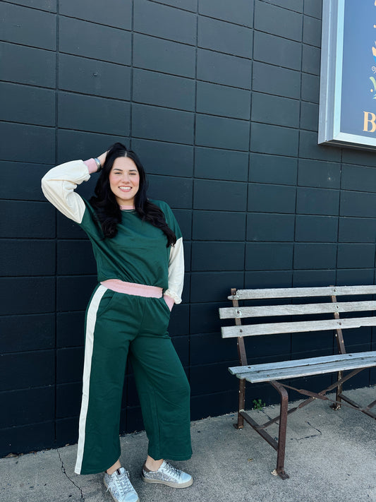 Color Block Pullover Set