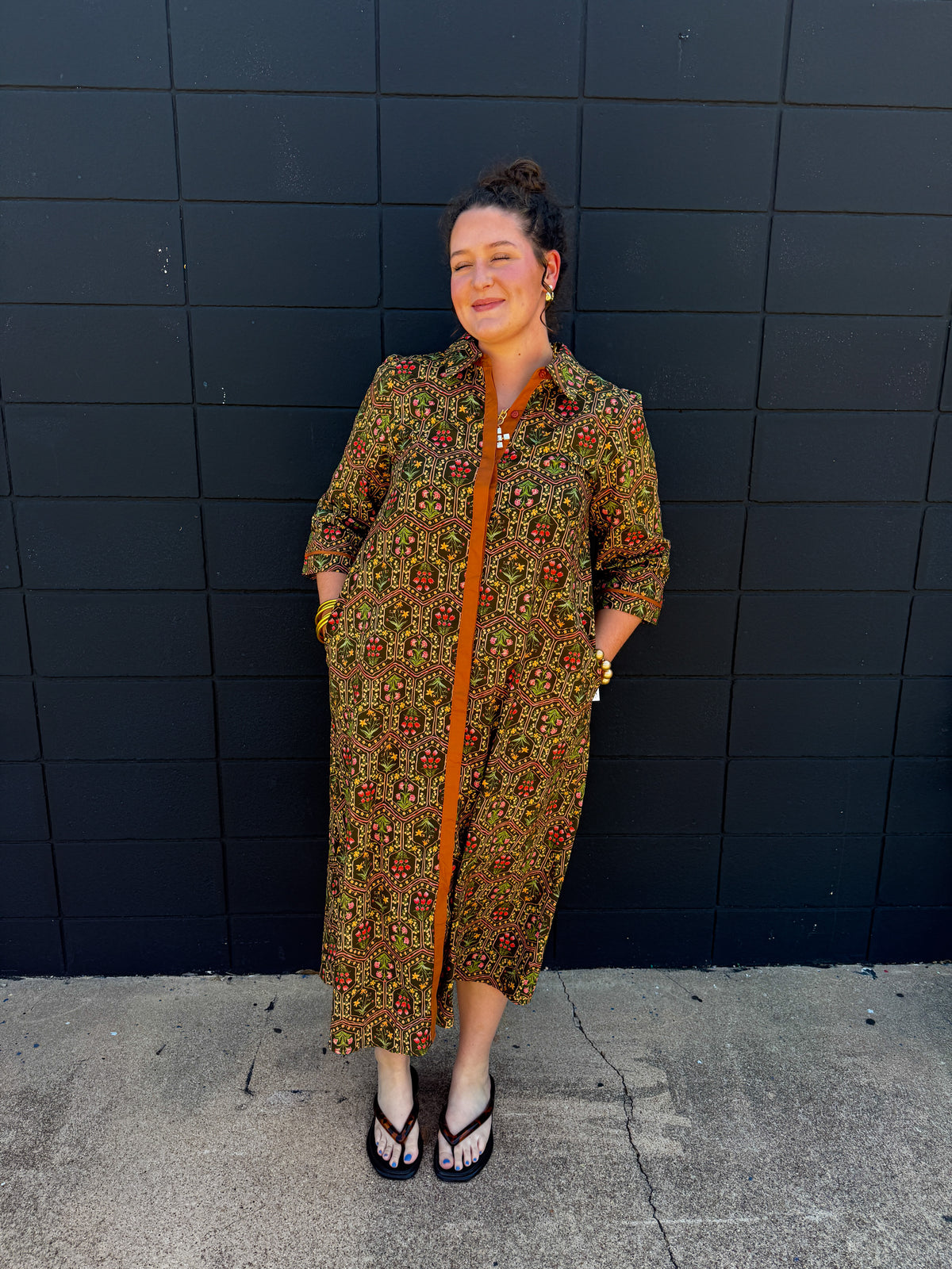 Fall Floral Midi Dress