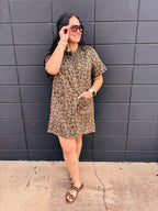 Plus Leopard Print Mini Dress