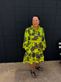 Apple Green Floral Dress