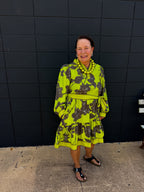 Apple Green Floral Dress