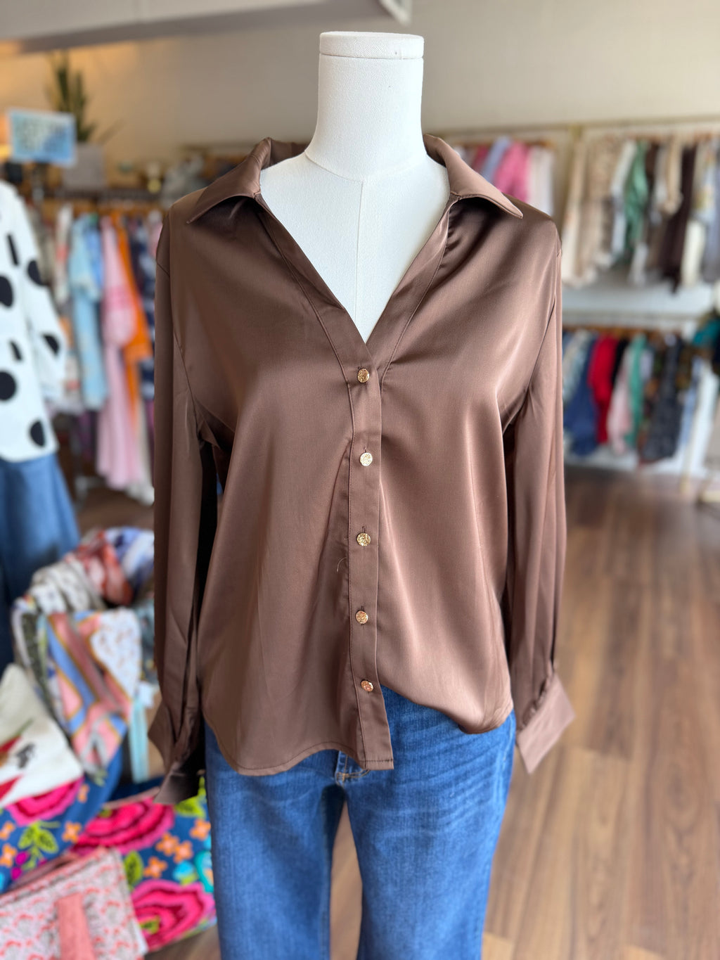 Brown Button Down Long Sleeve