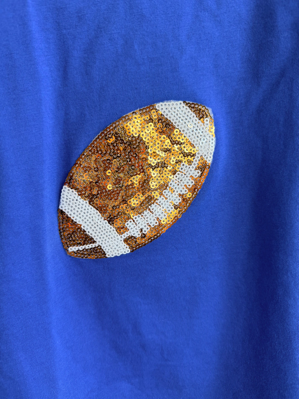 Blue Sequin Football Tee