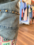 Mixed Print Mineral Washed Jeans