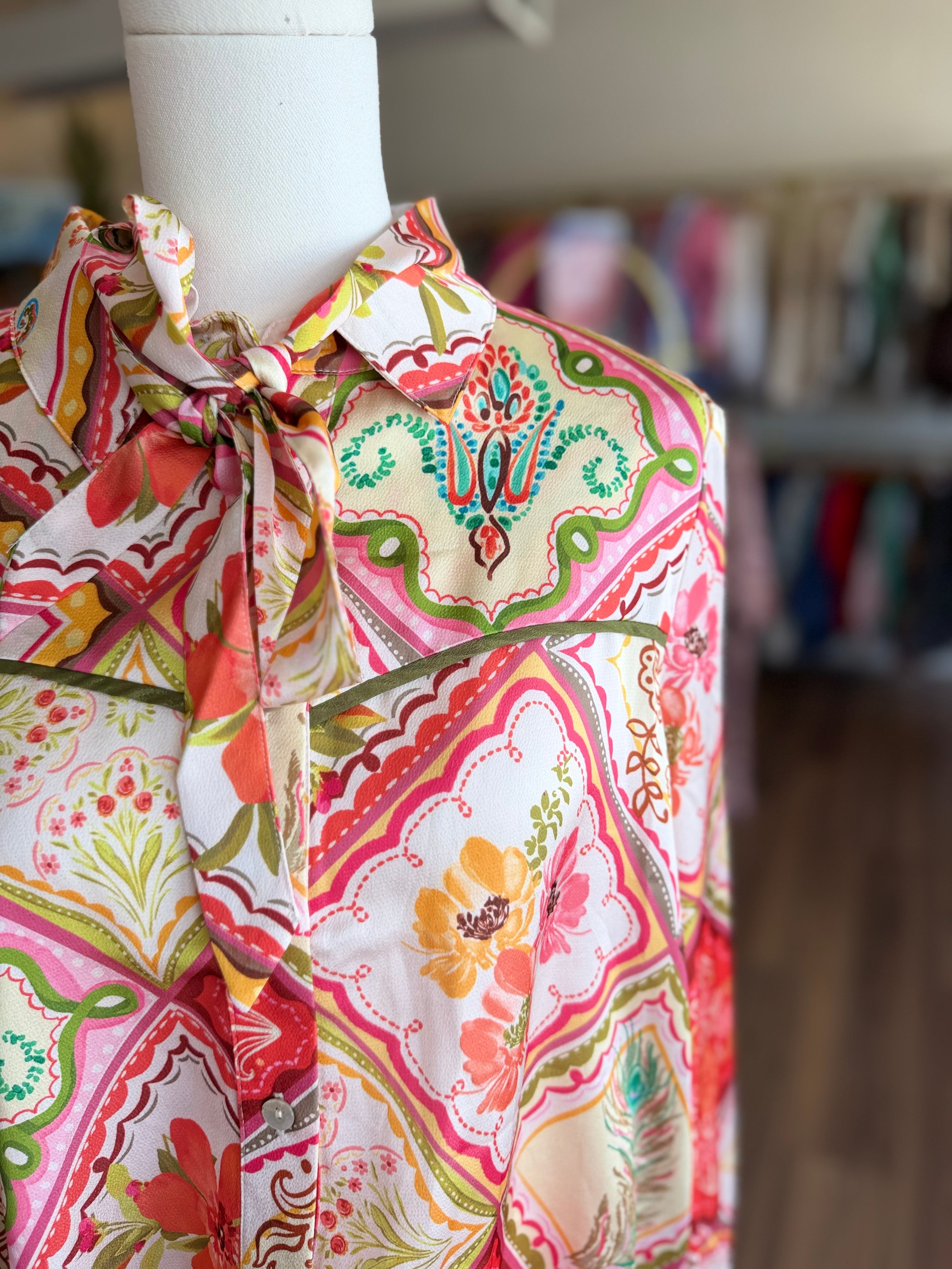 Satin Abstract Top