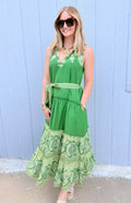 Foliage Haltered Maxi Dress