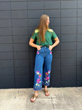 Floral Embroidery Jeans