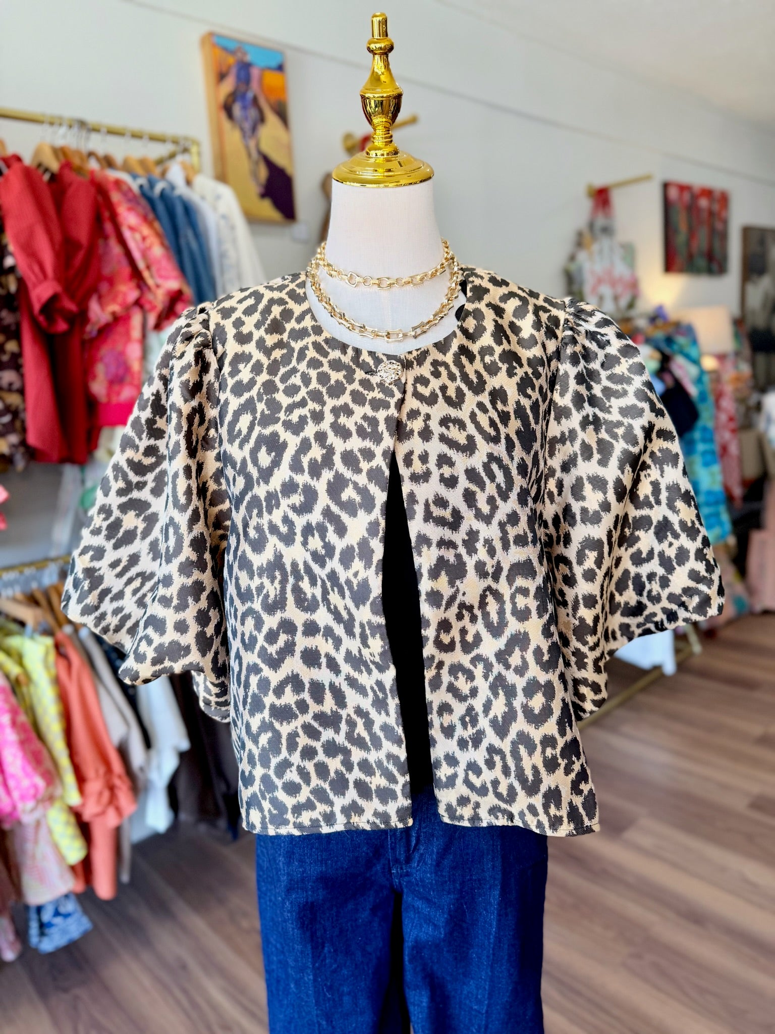Leopard Cropped Jacket