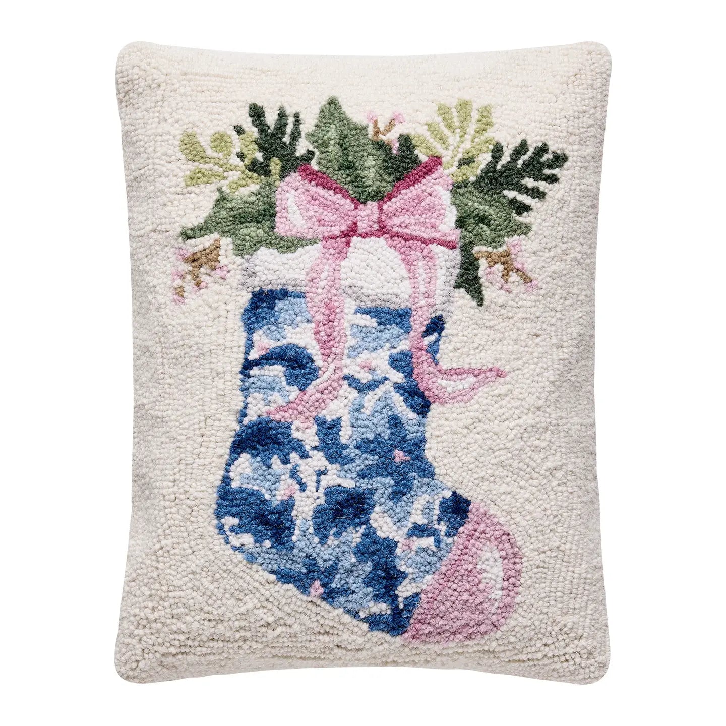 Holiday Bow Stocking Pillow
