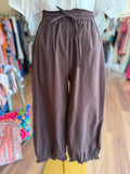 Brown Ruffle Pants