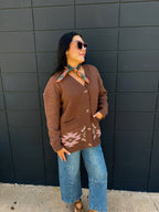 Chocolate Cross-stitch Horse Sweater