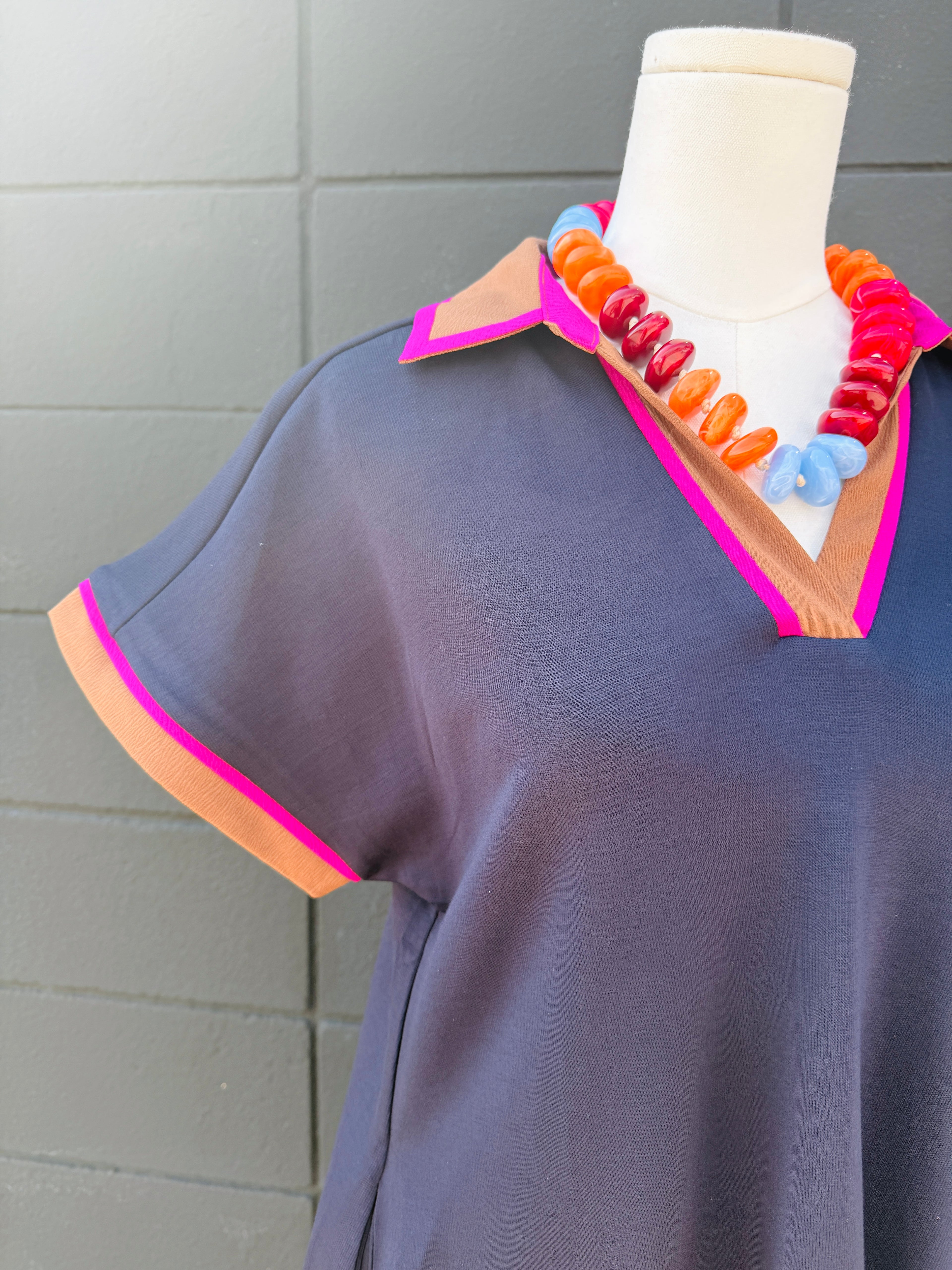 Navy Collared Dress