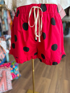 Red / Black Polka Dot Shorts
