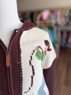 Cream and Brown Cowboy Sweater