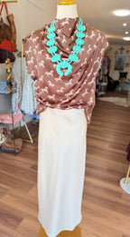 Satin High Neck Horse Top