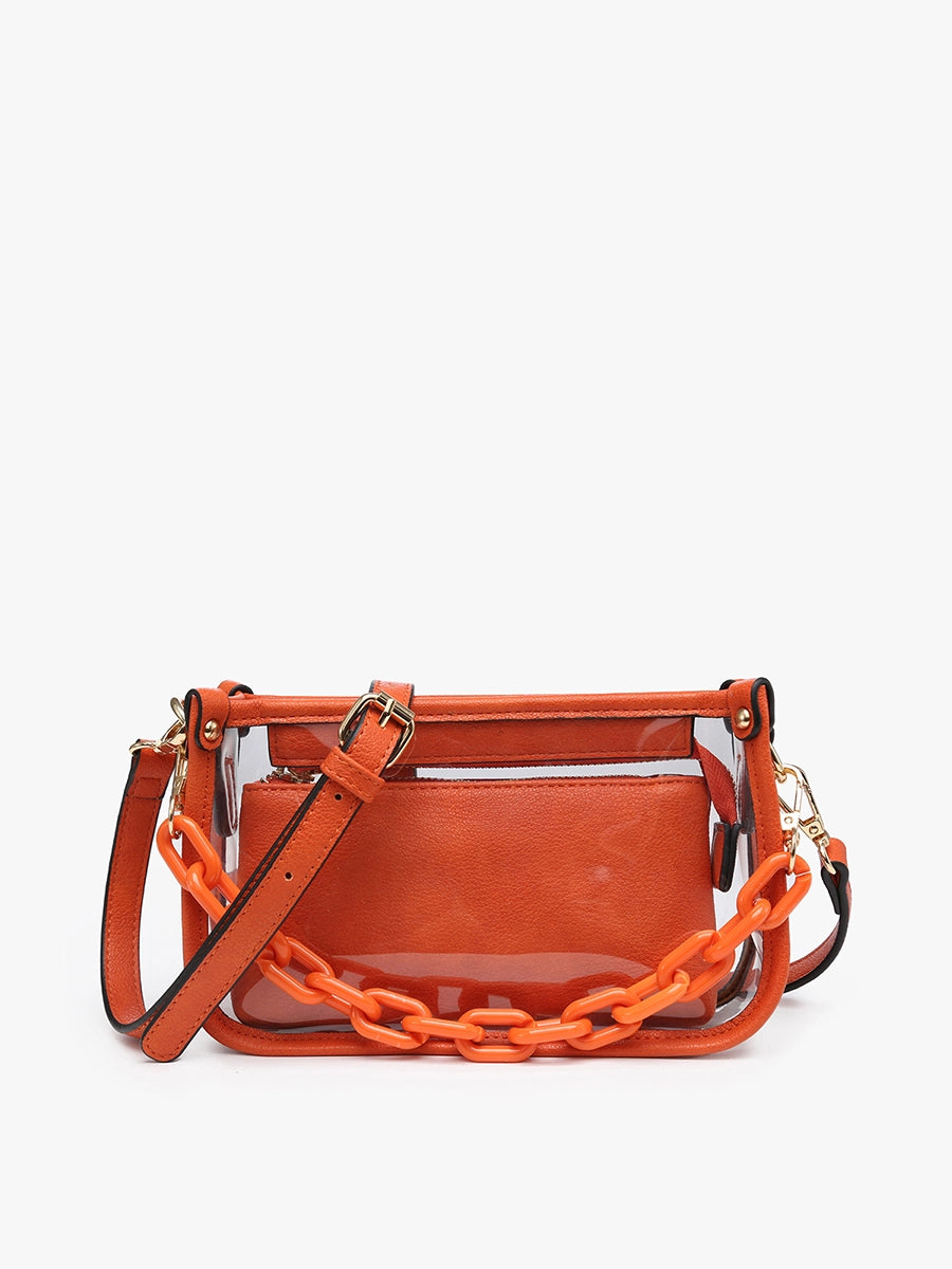 Jessica Stadium Clear Crossbody Bag – Chain Strap