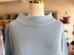 Soft Blue Scalloped Detail Sweater