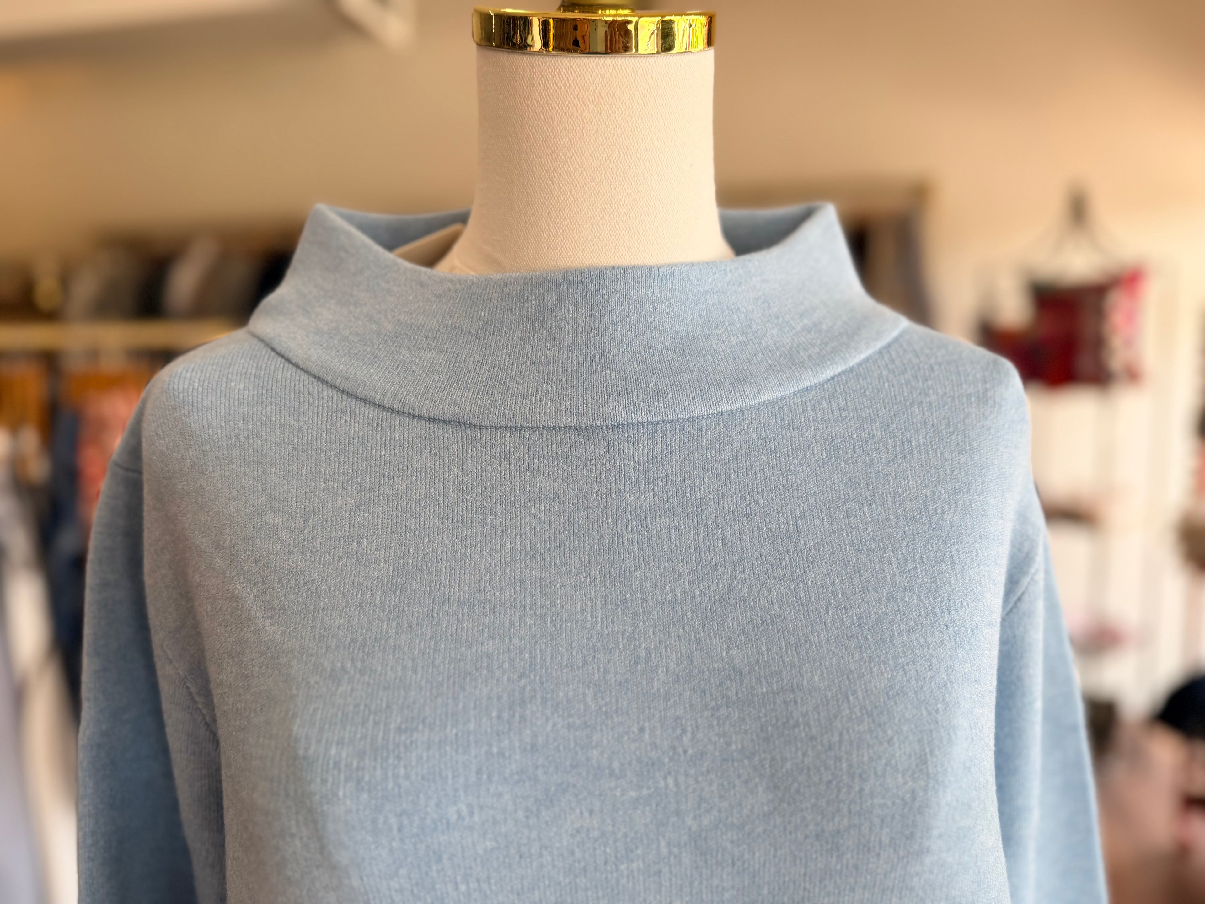 Soft Blue Scalloped Detail Sweater