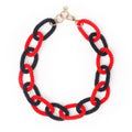 Red Color Block Necklace