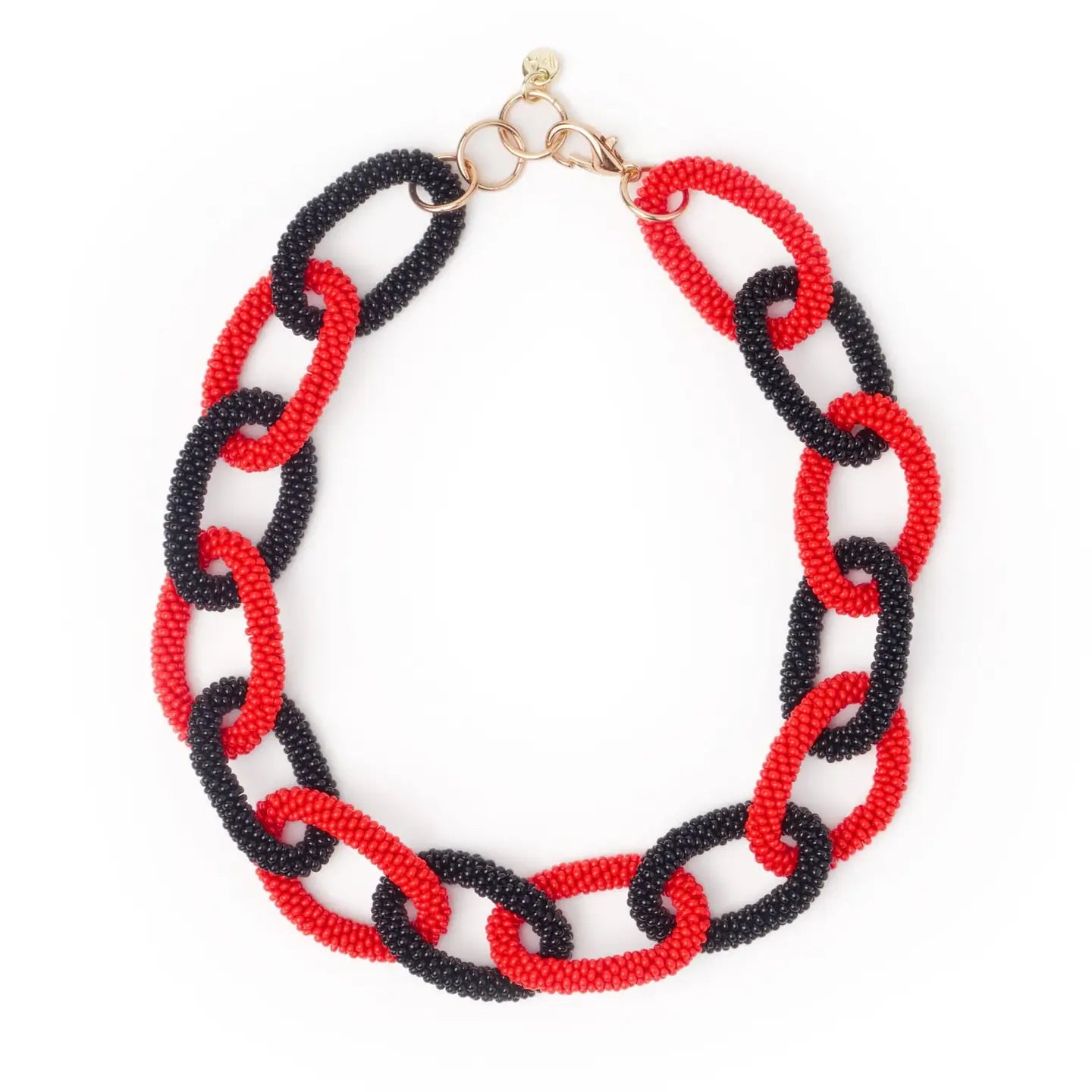 Red Color Block Necklace