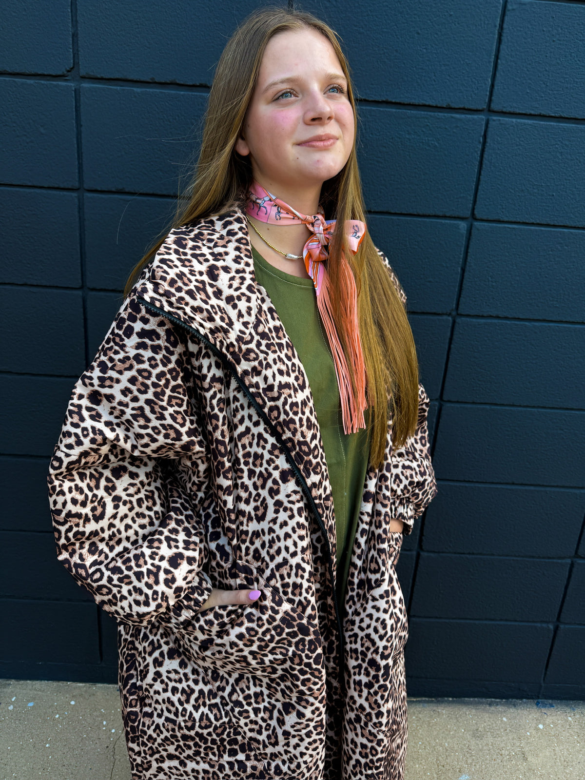 Animal Print Maxi Jacket