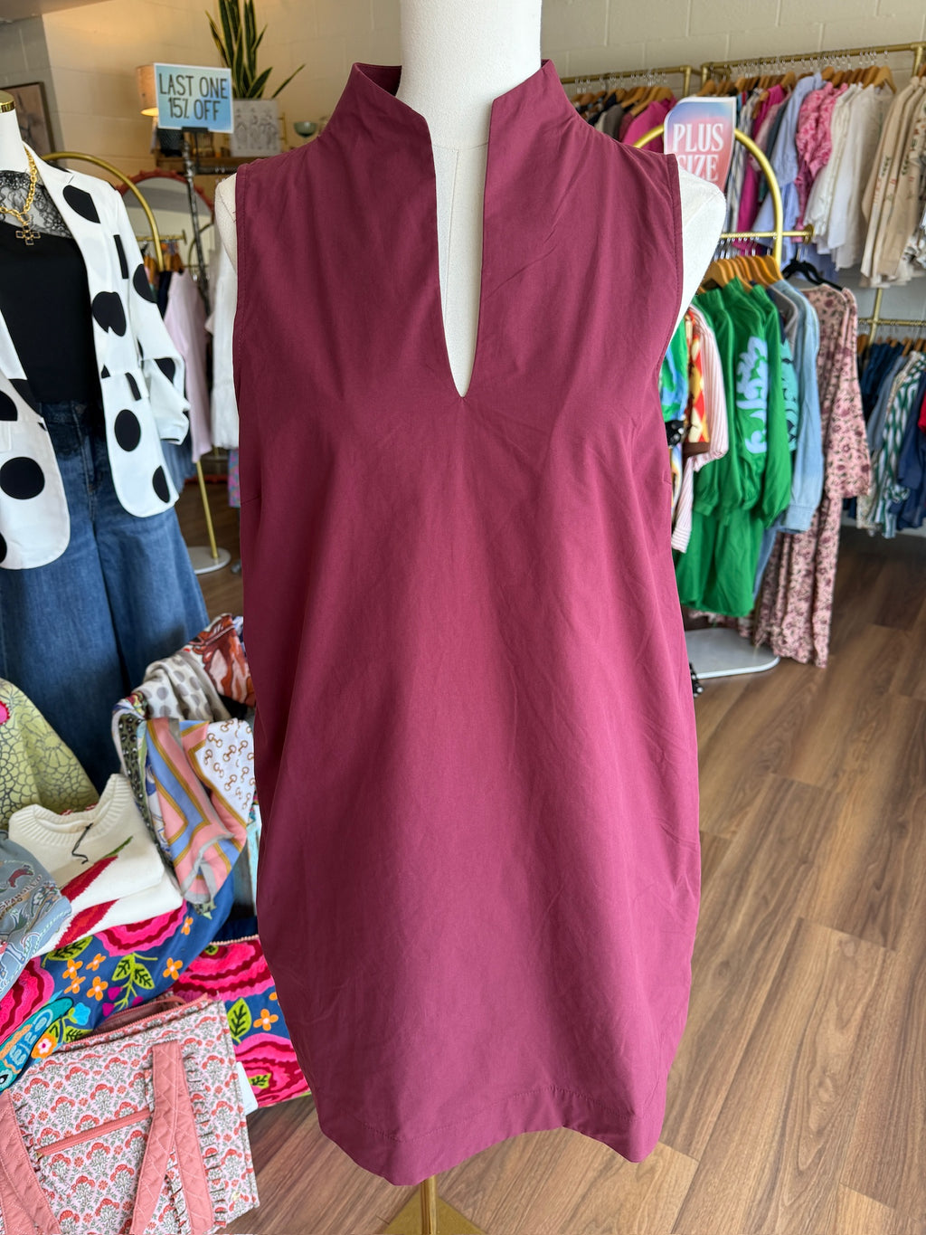 Sleeveless Burgundy Mini Dress