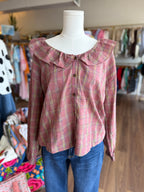 Plaid Front Tie Top