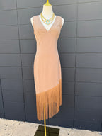 Tassel Trim Midi Dress