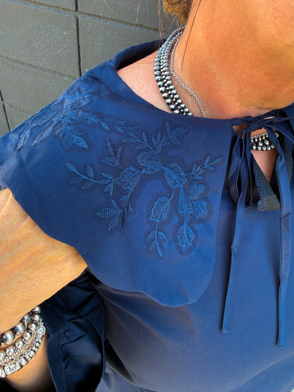 Navy Peter Pan Top