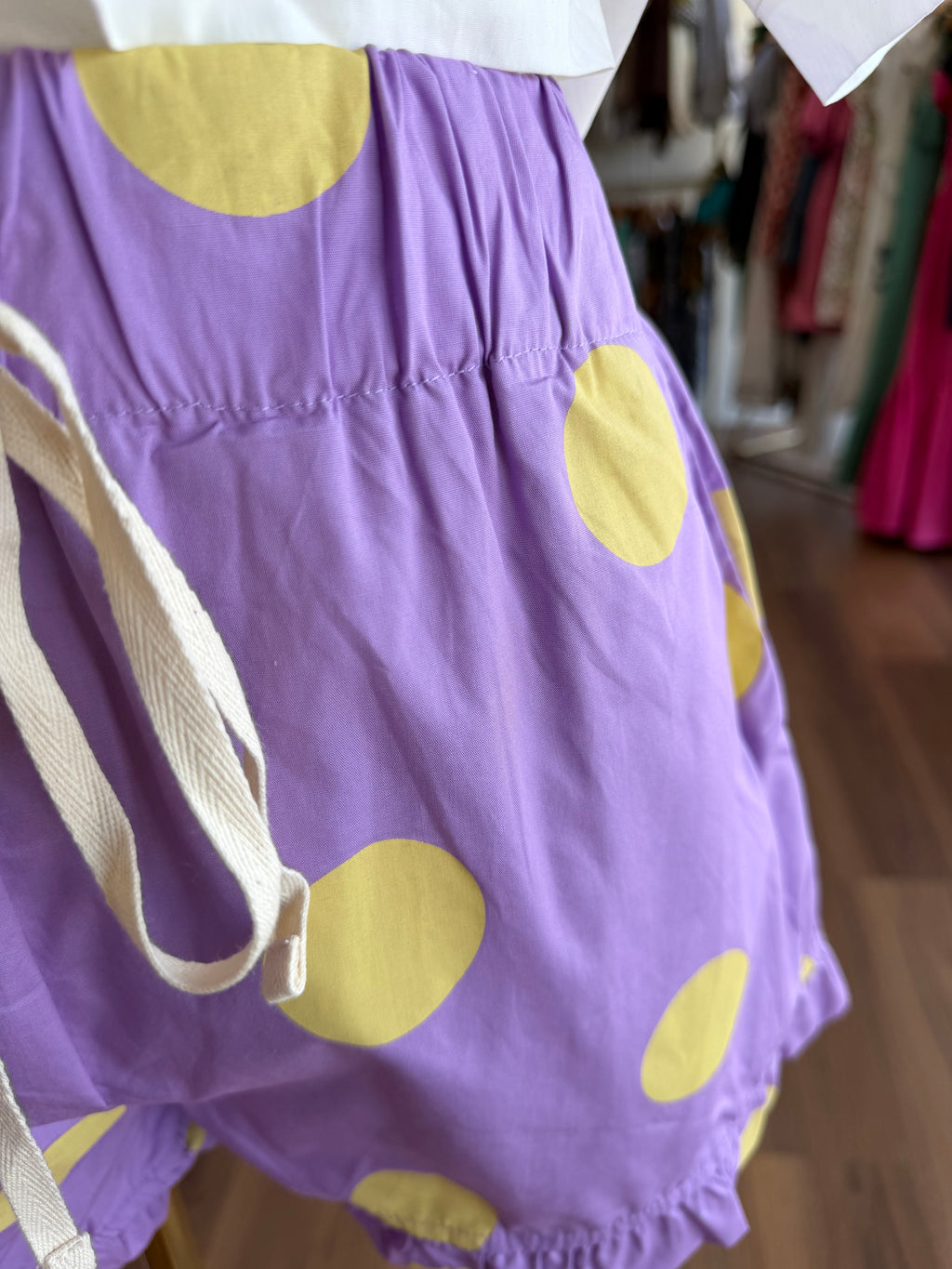 Purple / Yellow Polka Dot Shorts