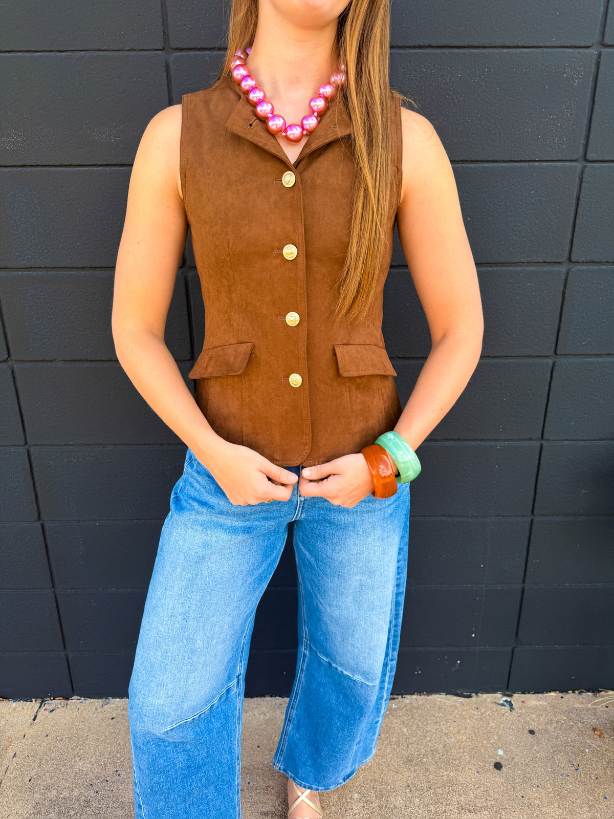 Brown Suede Vest