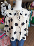 Polka Dot Collared Button Up